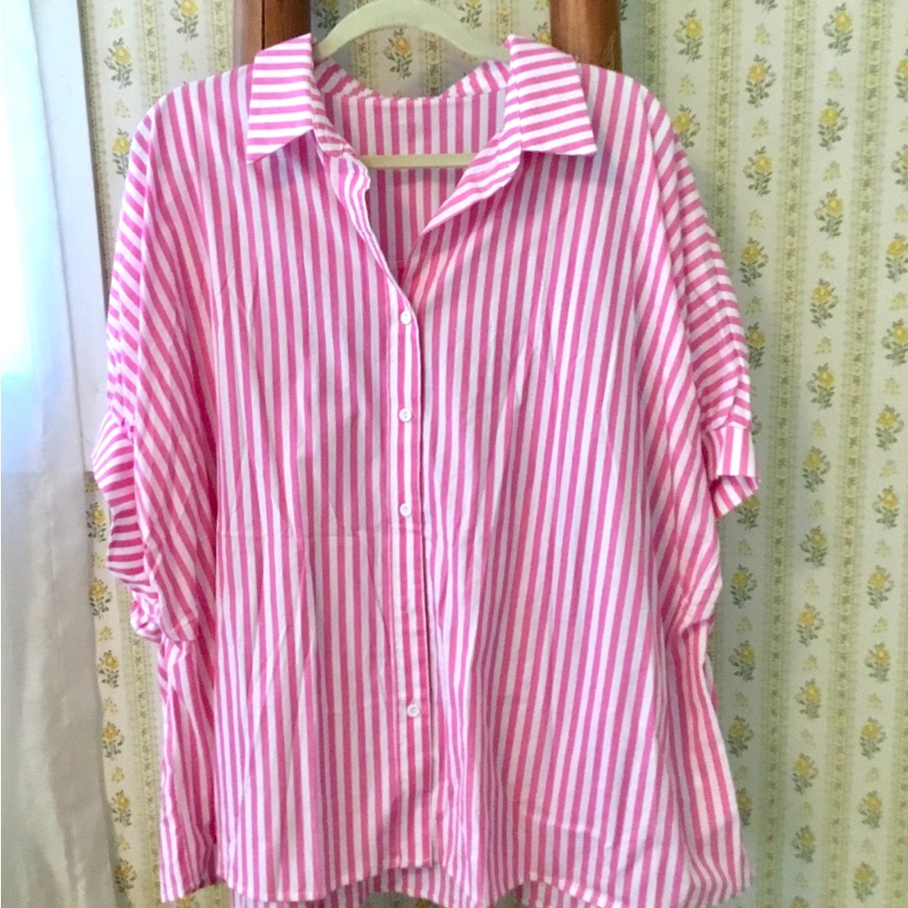 Pink Striped Button Down Shirt